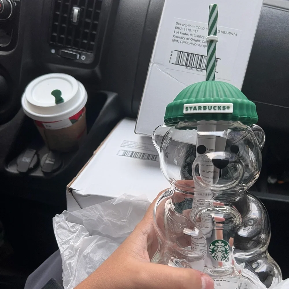 Starbucks Bear Candle with Teal Hat